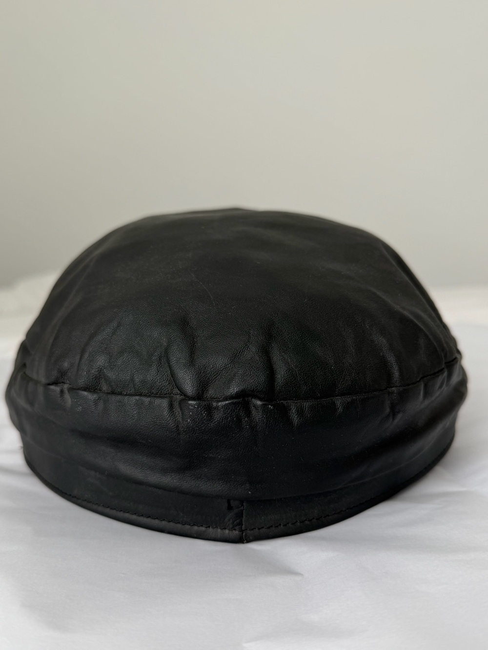 Vintage 90s Leather Biker Captain Hat USA Eagle Chain Moto Rocker Y2K Americana - Picture 8 of 16